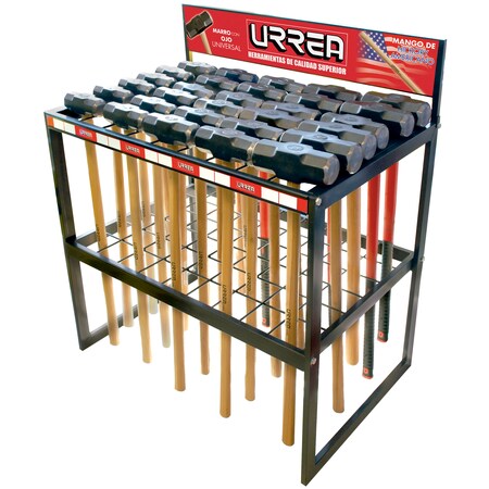 Urrea Sledge rack with hammer fiberglass and american hickory handles. RMARRUC